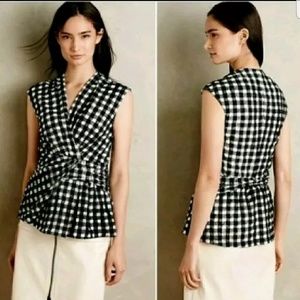 Anthropologie Deletta Delphine Gingham Plaid Top